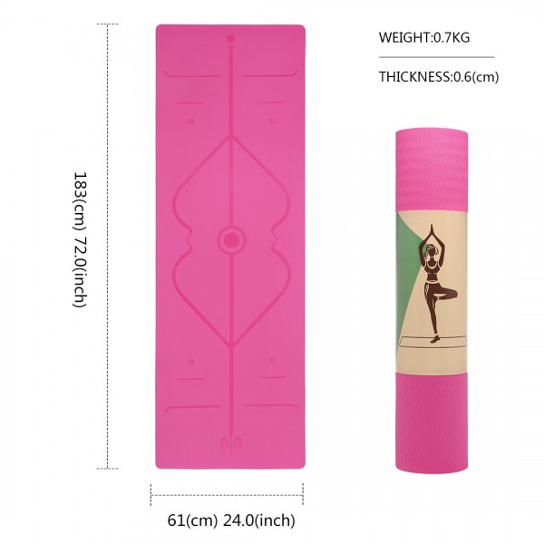 Kono TPE Non-slip Classic Yoga Mat - Plum
